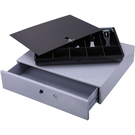 Sparco Cash Drawer, w/ Removable Tray, 17-3/4"x15-3/4"x3-3/4", Gray SPR15504